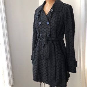 Jack by BB Dakota Black Eyelet Trench Coat